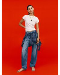 Reformation - Reece Low Rise Denim Pants - Lyst