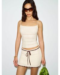Reformation - Fleurine Cotton Crochet Mini Skirt - Lyst
