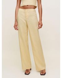 Reformation - Vida Linen Low Rise Pant - Lyst
