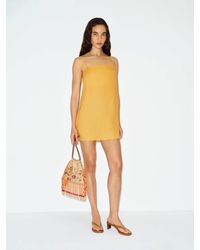 Reformation Aubree Linen Dress in Red | Lyst