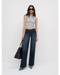 Reformation - Greta Super Stretch Low Rise Wide Leg Jeans Denim - Lyst