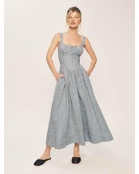 Reformation Belma Linen Dress in Natural | Lyst