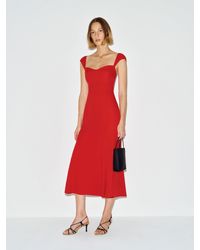 Reformation Sustainable Midi Dress in Red | Lyst