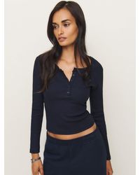 Reformation - Jayden Long Sleeve Henley T-Shirt - Lyst