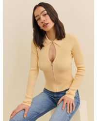 Reformation - Hastings Cotton Sweater Zip - Lyst