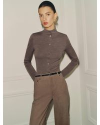 Reformation - Marissa Regenerative Mock Neck Merino Cardigan - Lyst