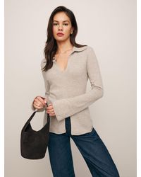 Reformation - Jade Cashmere Collared Sweater - Lyst