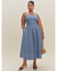 Reformation - Everett Linen Dress Es 14 - Lyst