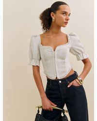 Reformation - Simmie Linen Top - Lyst