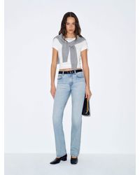 Reformation - Leda Mid Rise Straight Jeans Denim - Lyst