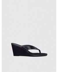 Reformation - Jessie Wedge Thong Leather 6 - Lyst