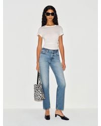 Reformation - Leda Mid Rise Straight Short Jeans Denim - Lyst