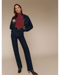 Reformation - Cynthia High Rise Straight Long Jeans - Lyst