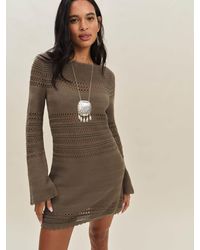 Reformation - Inda Open Knit Mini Dress - Lyst