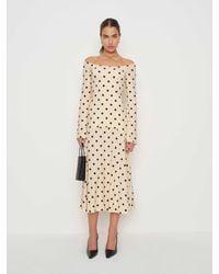 Reformation Josefina Knit Dress in Brown | Lyst