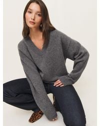 Reformation - Jadey Cashmere Oversized V-Neck Sweater - Lyst