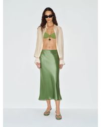 Reformation - Layla Silk Skirt Jade 0 - Lyst