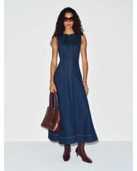 Reformation - Cecilia Denim Midi Dress 0 - Lyst