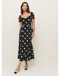 Reformation - Sustainable Moon Dot Midi Dress - Lyst