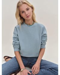 Reformation - Grace Cropped Vintage Oversized Crewneck Sweatshirt - Lyst