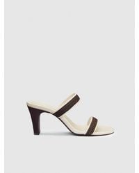 Reformation - Lenora Heeled Sandal Chocolate Raffia 5 - Lyst