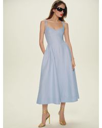 Reformation - Birdie Linen Dress Cloud 0 - Lyst