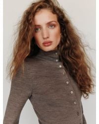 Reformation - Marissa Regenerative Mock Neck Merino Cardigan - Lyst