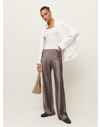 Reformation - Petite Mid-Rise Satin Bias-Cut Pants - Lyst