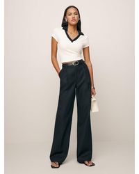 Reformation - Petites Alex Linen Mid Rise Pant - Lyst
