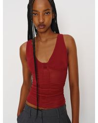 Reformation - Valentine Knit Top Deep - Lyst