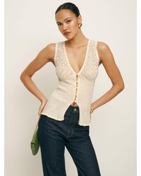 Reformation - Ambrosia Pointelle Sweater Top - Lyst