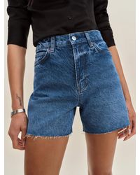 Reformation - Saige High Rise 4" Jean Shorts - Lyst