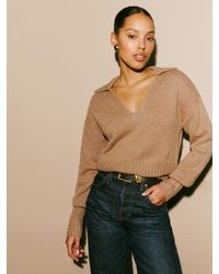 Reformation - Beckie Cashmere Collared Sweater - Lyst