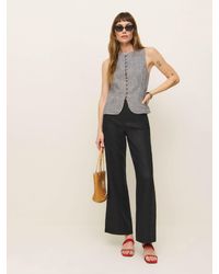 Reformation - Hallie Linen Mid Rise Pant - Lyst