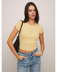 Reformation - Teo Cashmere Short Sleeve Sweater - Lyst