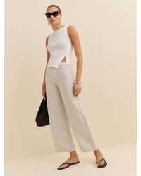 Reformation - Joni Linen Cropped Pant 0 - Lyst