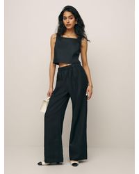 Reformation - Fernando Linen Wide Leg Short Pant - Lyst