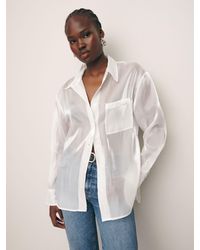 Reformation - Will Oversized Sheer Shirt - Lyst