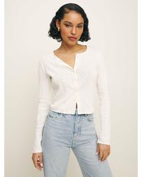 Reformation - Ari Pointelle Knit Cardigan - Lyst