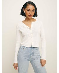 Reformation - Ari Pointelle Knit Cardigan - Lyst