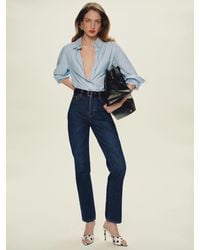 Reformation - Cynthia High Rise Straight Jeans Denim - Lyst