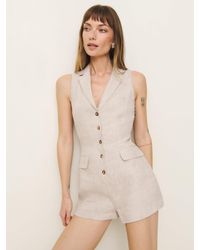 Reformation - Leila Linen Romper - Lyst