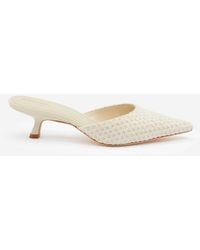 靴 Wilda Kitten Mule Woven Ivory Reformation Wilda Kitten Mule in Blue | Lyst