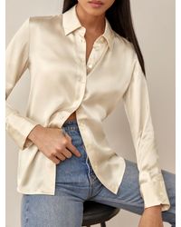 Reformation - Sky Relaxed Silk Top - Lyst