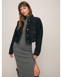 Reformation - Jori Cropped Denim Jacket - Lyst