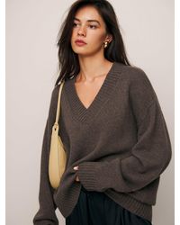 Reformation - Jadey Cashmere Oversized V-Neck Sweater - Lyst