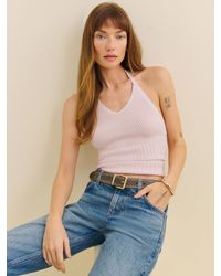 Reformation - Delia Ribbed Halter Top - Lyst