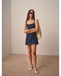 Reformation - Elinda Denim Mini Dress 0 - Lyst