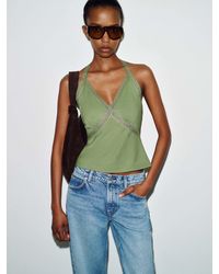 Reformation - Monica Top Jade Lace - Lyst
