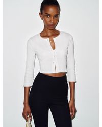 Reformation - Gia Pointelle Knit Cardigan - Lyst
